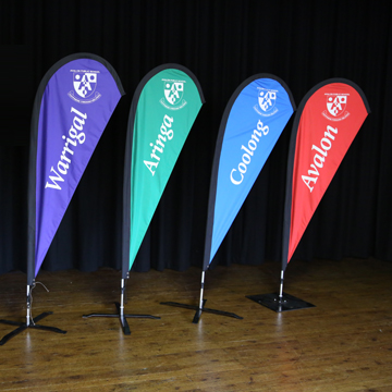 school swimming carnival teardrop flags