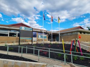 Digital sign at the front of the Islamic School of Canberra