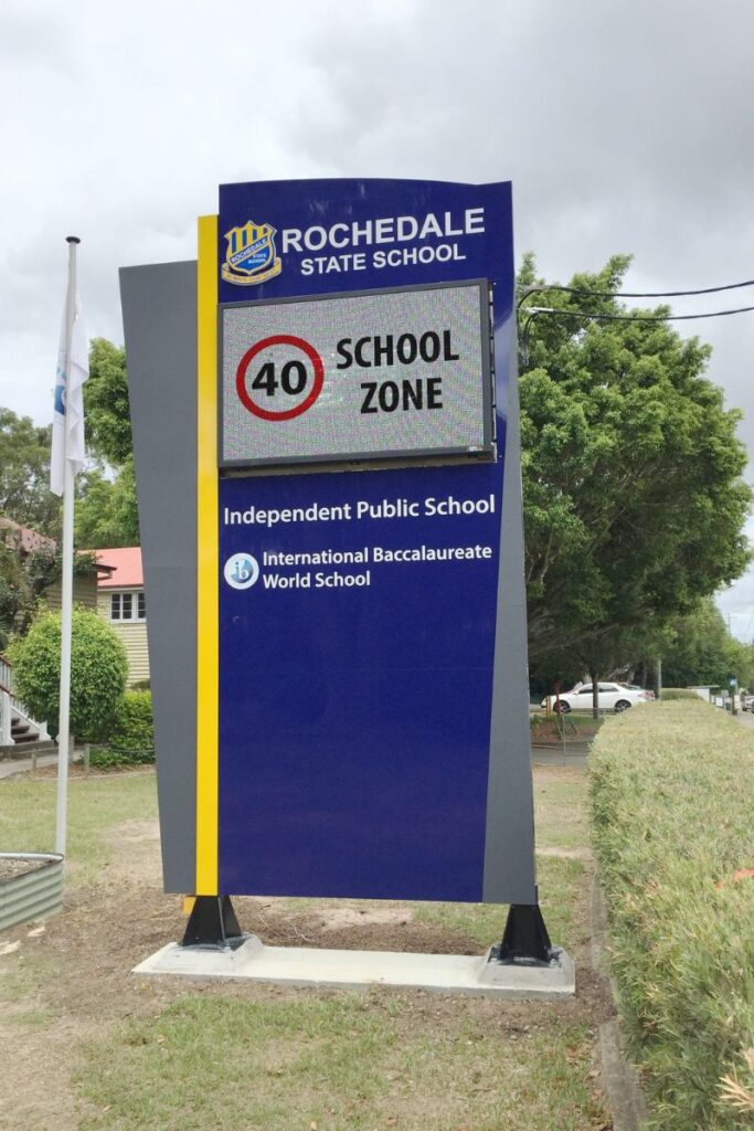 Digital signage used for communicating road safety