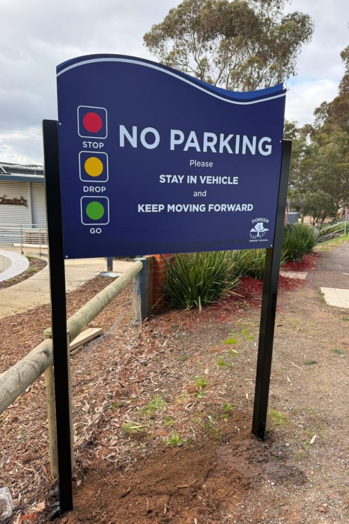 School drop off zone signs