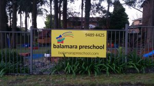 Front of School Sign - Balamara Preschool