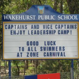 Changeable Sign at Wakehurts Public School