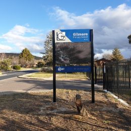 Digital Sign at front of Gilmore Primary School