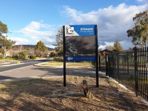 Digital Sign at front of Gilmore Primary School