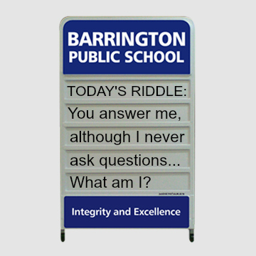 riddle-on-school-signage