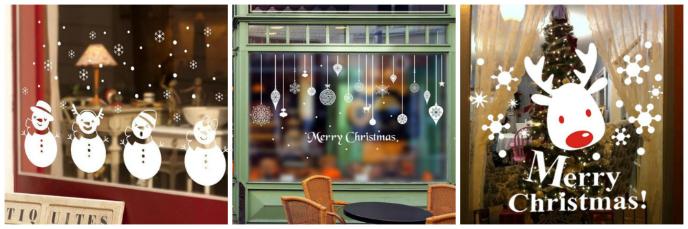 school Christmas decoration window vinyls