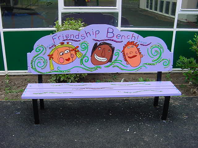 school bullying signs friendship bench