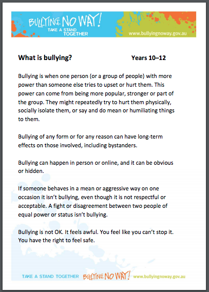 school bullying signs