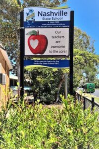 Teacher appreciation school sign messaging